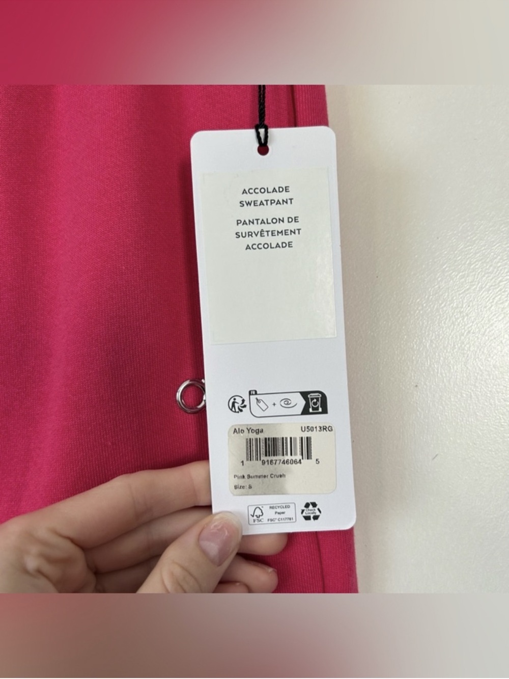 ALO Yoga Girls Fuchsia Drawstring Sweatpants - Picture 7 of 7